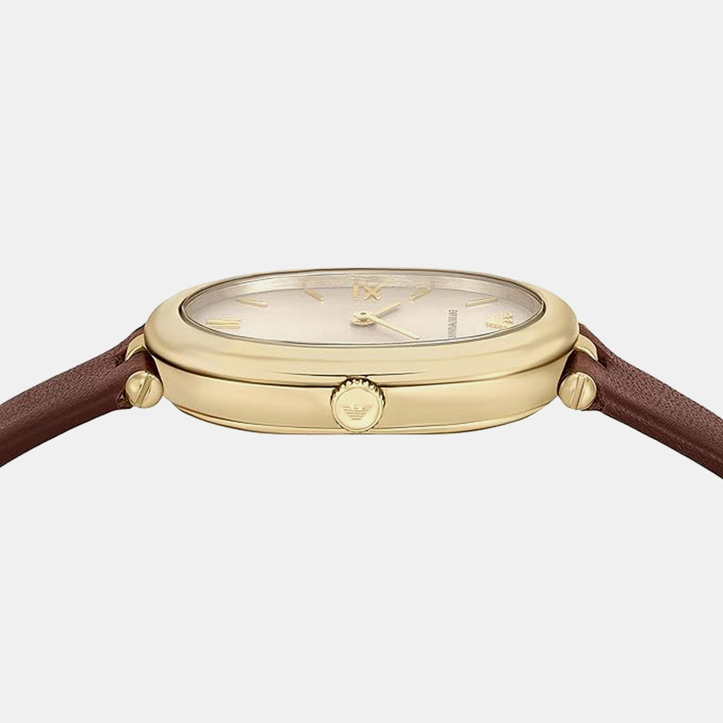 Women Quartz Grey Dial Analog Leather Watch AR11708