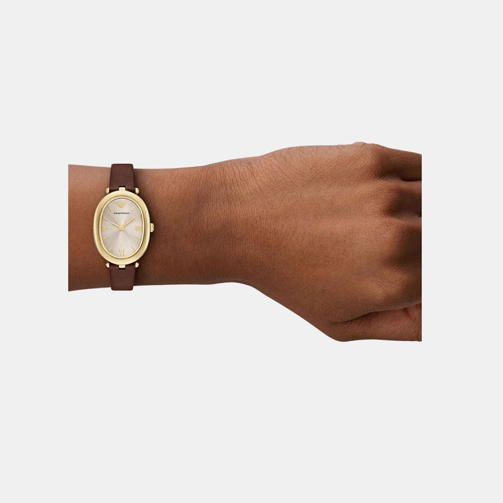 Women Quartz Grey Dial Analog Leather Watch AR11708