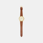 Men Quartz Cream Dial Chronograph Leather Watch AR11714