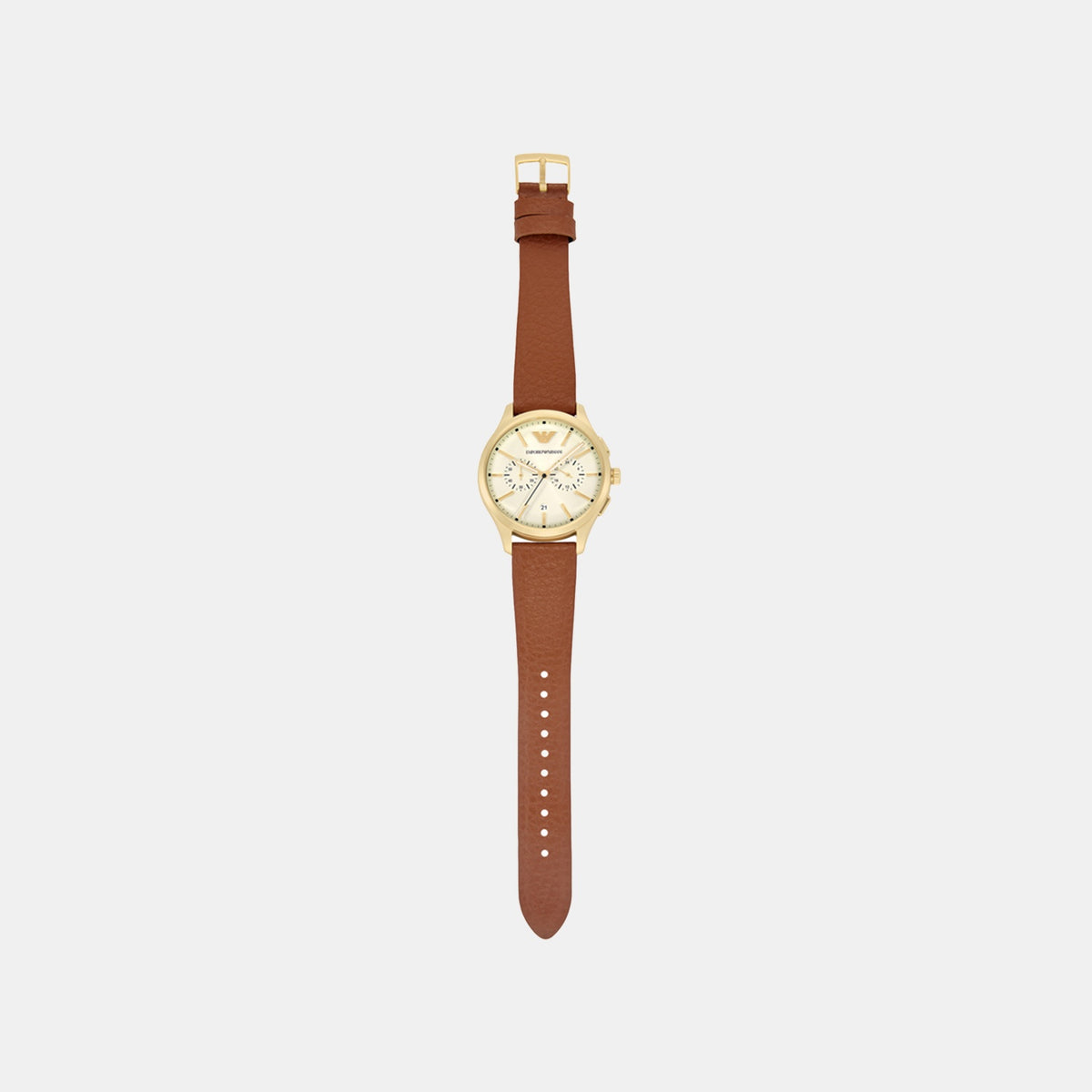 Men Quartz Cream Dial Chronograph Rubber Watch AR11714