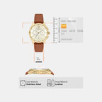Men Quartz Cream Dial Chronograph Leather Watch AR11714