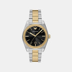 Men Quartz Black Dial Analog Stainless Steel Watch AR11715