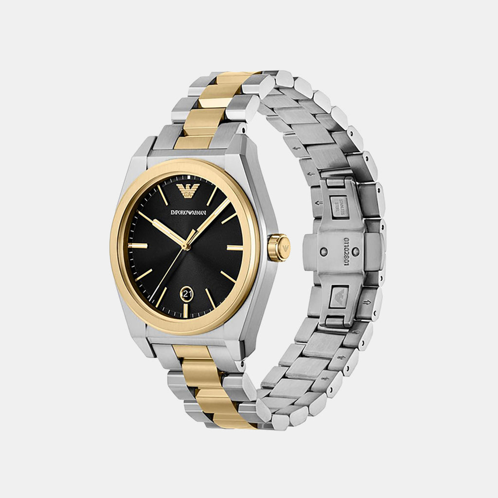 Men Quartz Black Dial Analog Stainless Steel Watch AR11715
