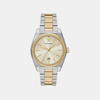 Men Quartz Beige Dial Analog Stainless Steel Watch AR11716
