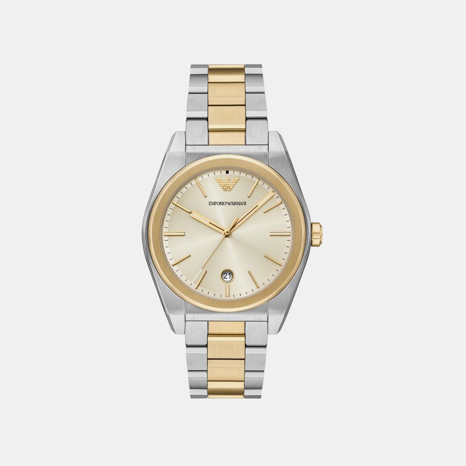 Men Quartz Cream Dial Analog Stainless Steel Watch AR11716