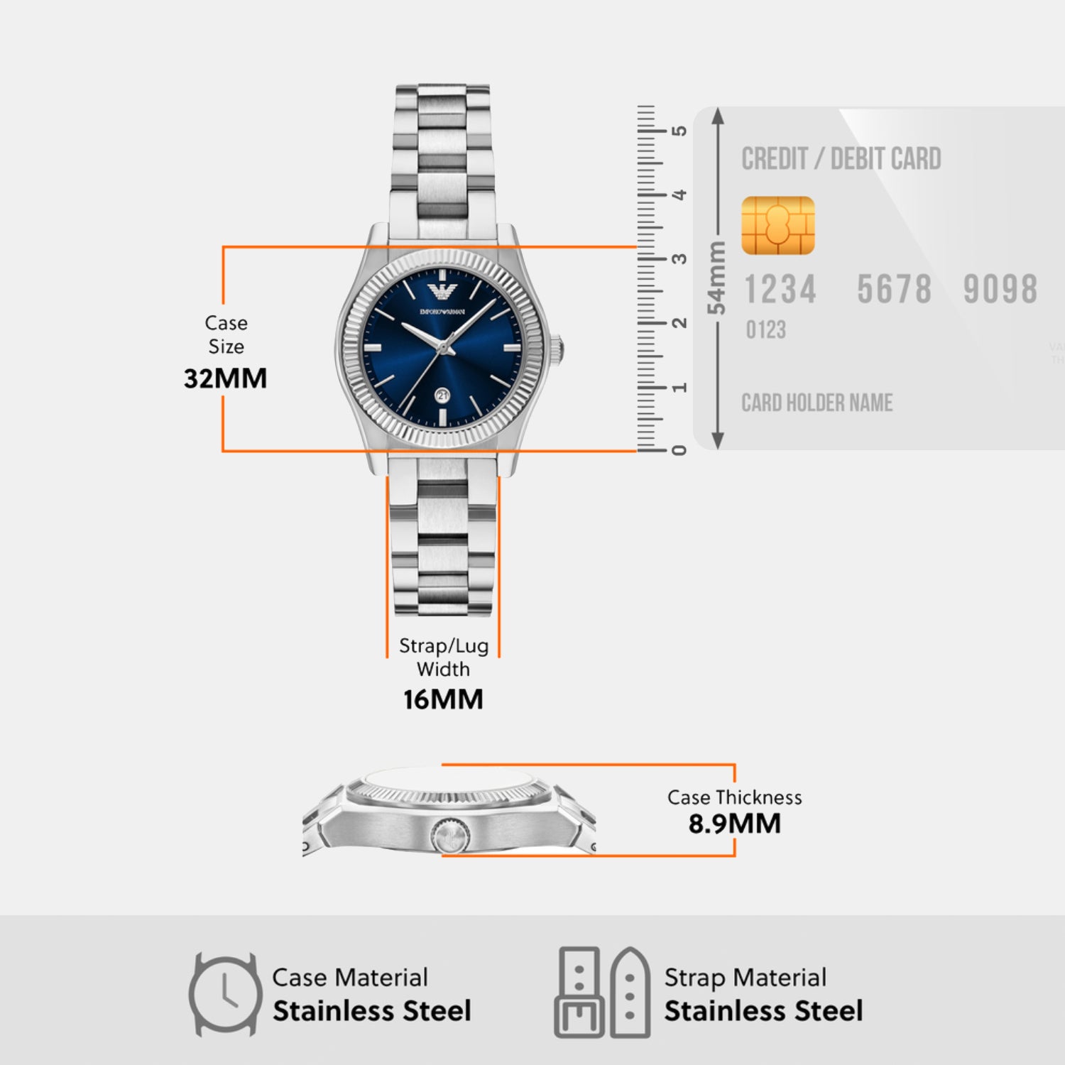 Women Quartz Blue Dial Analog Watch AR11717