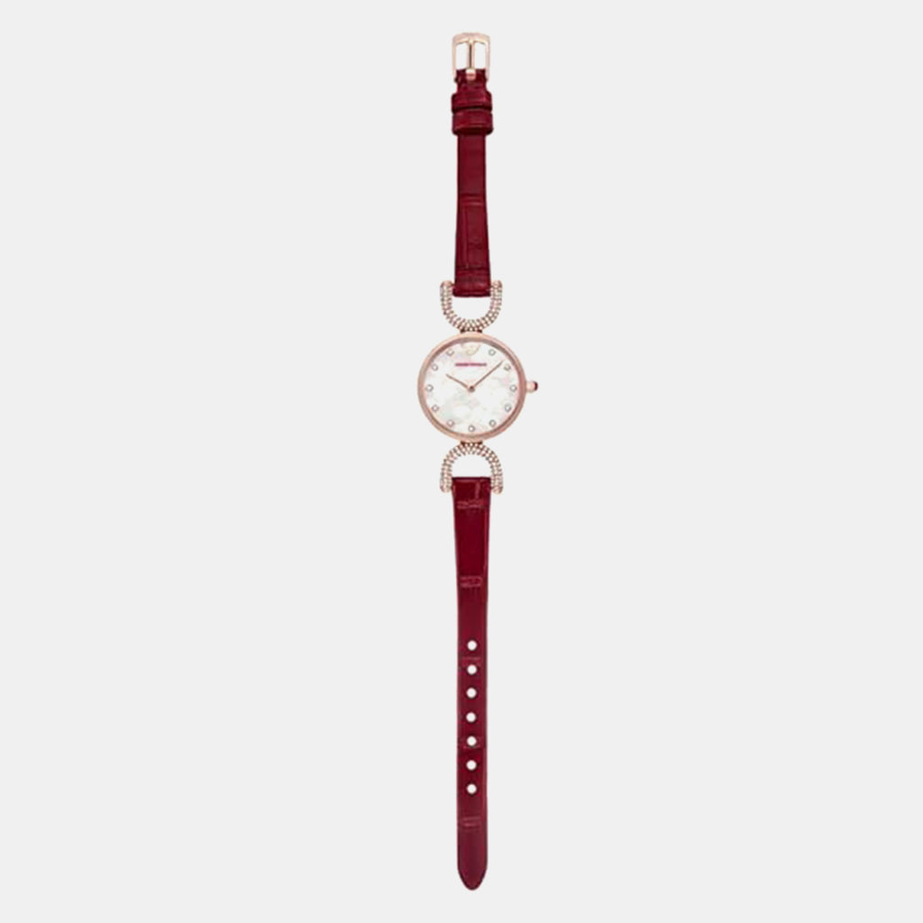 Women Quartz Mother Of Pearl Dial Analog Leather Watch AR11737