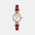 Women Quartz Mother Of Pearl Dial Analog Leather Watch AR11737