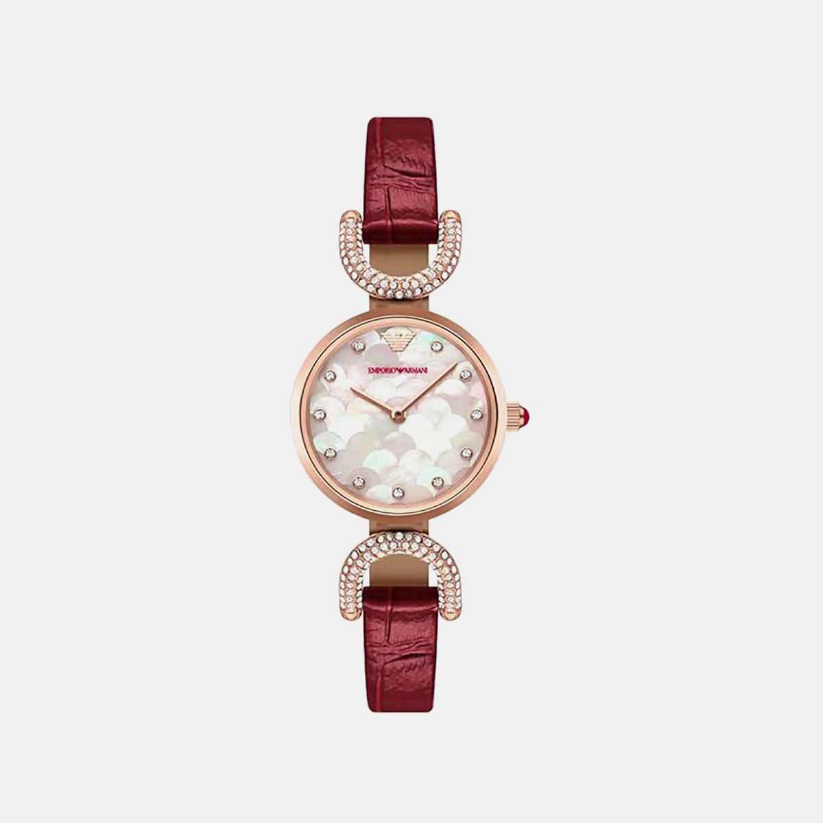 Women Quartz Mother Of Pearl Dial Analog Leather Watch AR11737