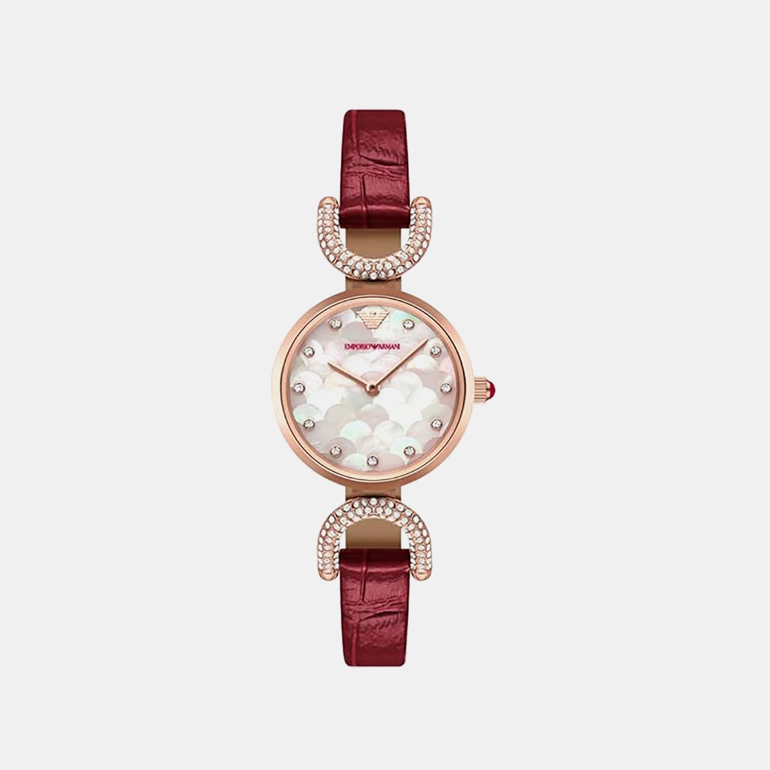Women Quartz Mother Of Pearl Dial Analog Leather Watch AR11737