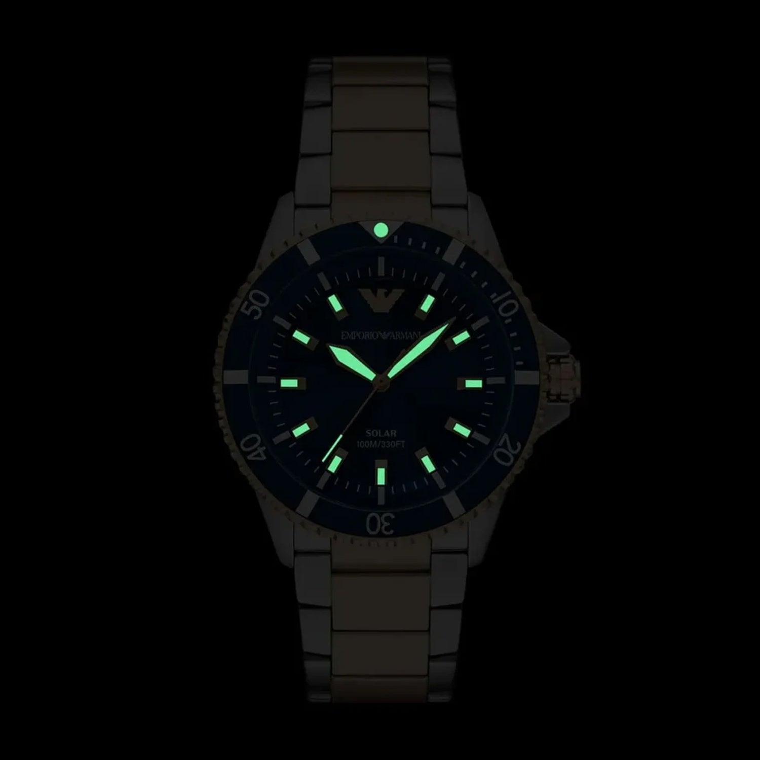 Men Solar Blue Dial Analog Metal Watch AR11738