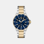 Men Solar Blue Dial Analog Metal Watch AR11738