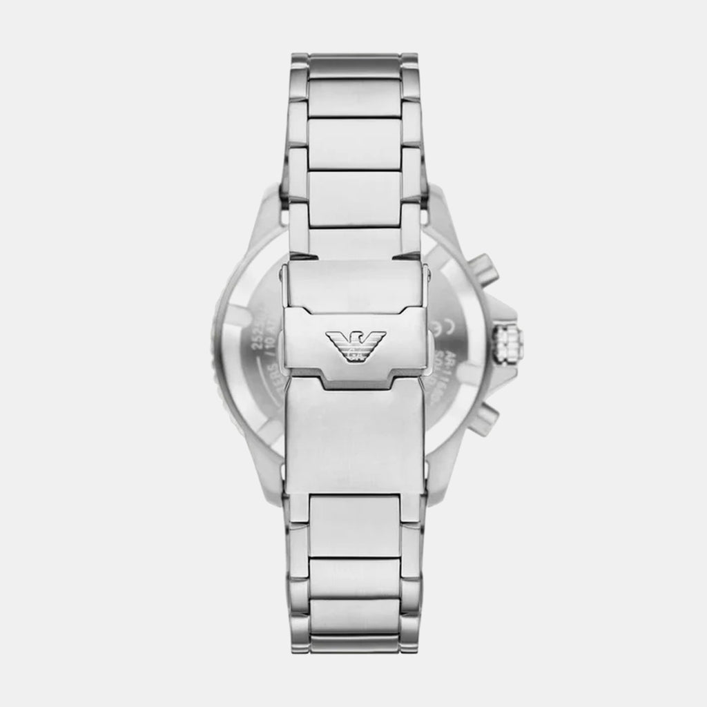Men Solar Black Dial Chronograph Stainless Steel Watch AR11739
