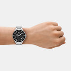Men Solar Black Dial Chronograph Stainless Steel Watch AR11739