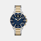 Men Quartz Blue Dial Chronograph Stainless Steel Watch AR11740