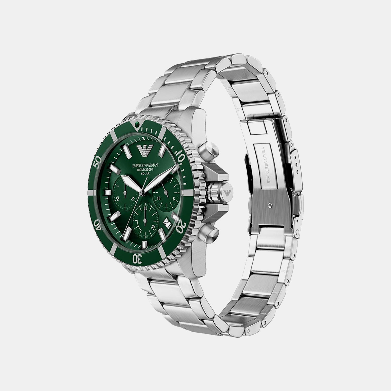 Men Quartz Green Dial Analog Stainless Steel Watch AR11741