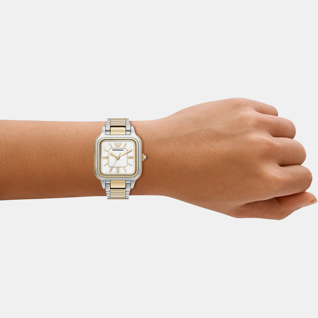 Women Quartz White Dial Analog Stainless Steel Watch AR11745