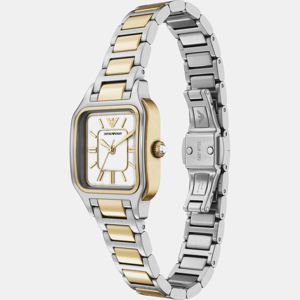 Women Quartz White Dial Analog Stainless Steel Watch AR11745