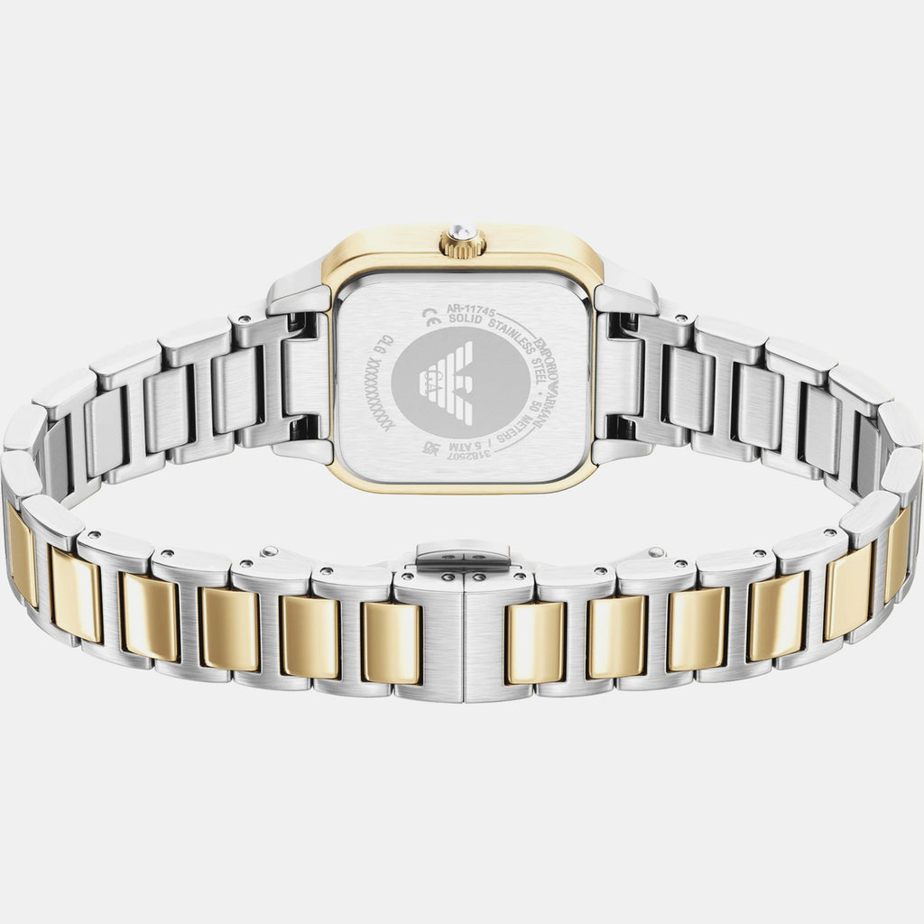 Women Quartz White Dial Analog Stainless Steel Watch AR11745