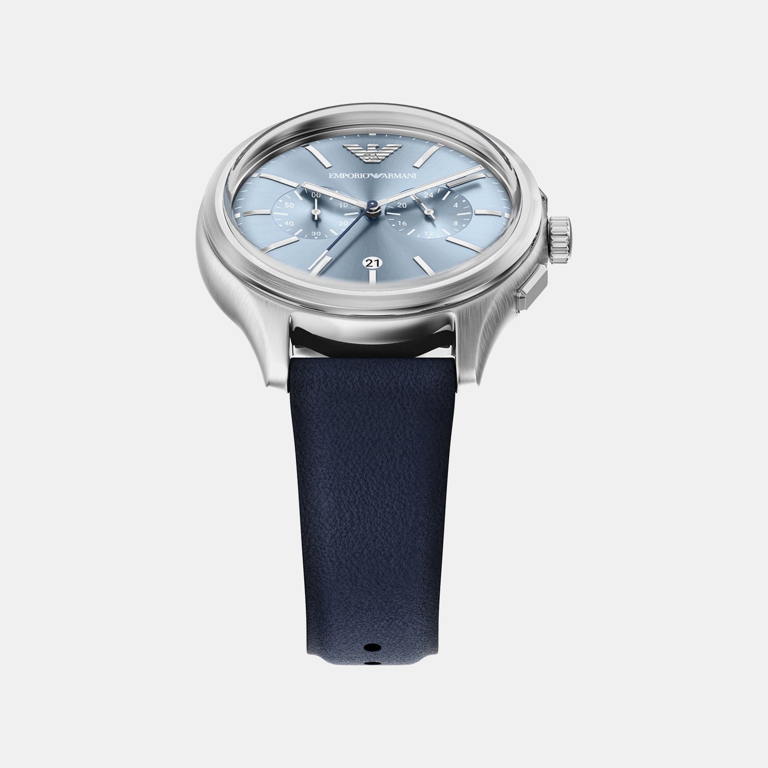 Men Quartz Blue Dial Chronograph Leather Watch AR11747