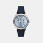 Men Quartz Blue Dial Chronograph Leather Watch AR11747