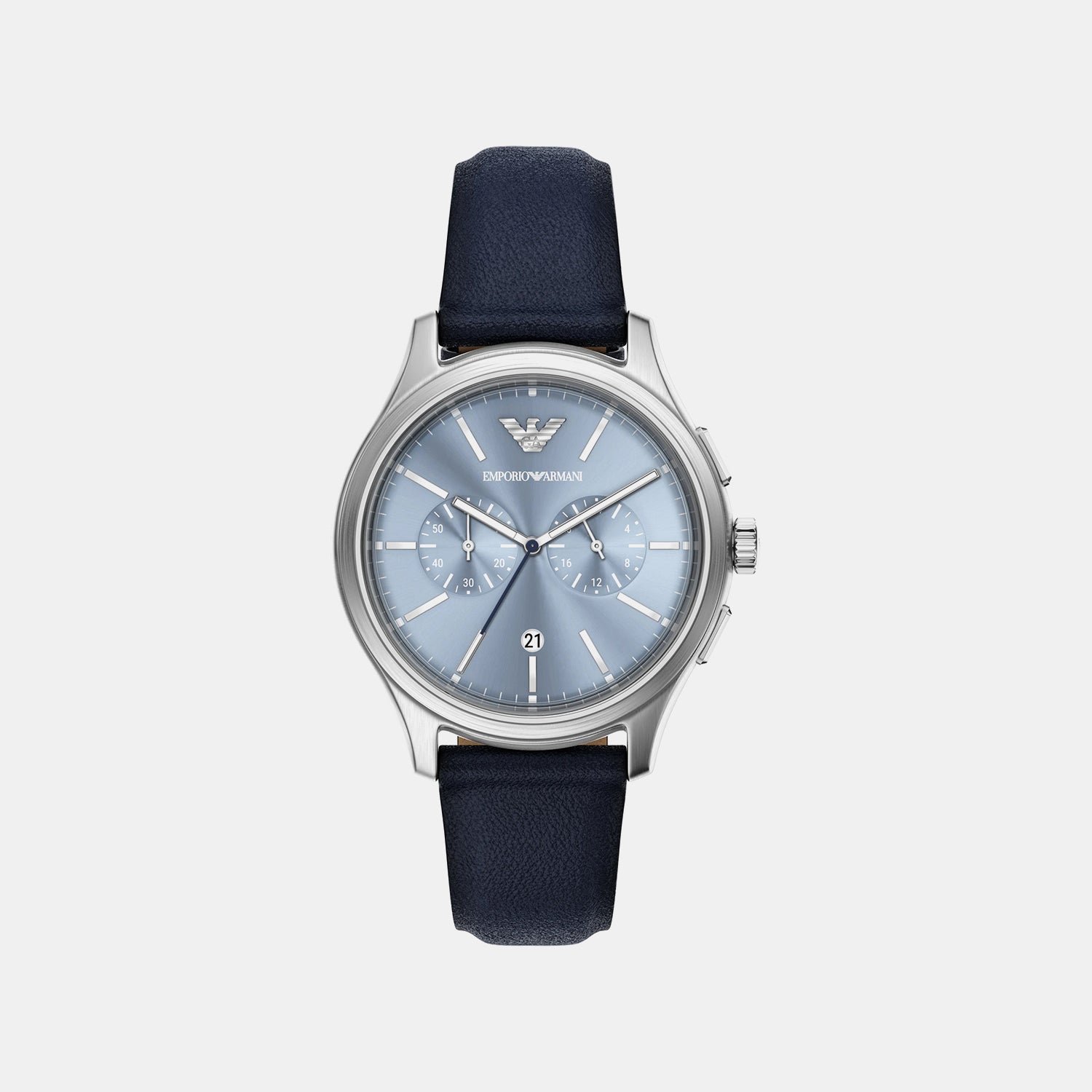 Men Quartz Blue Dial Chronograph Leather Watch AR11747