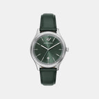 Men Quartz Green Dial Analog Leather Watch AR11749