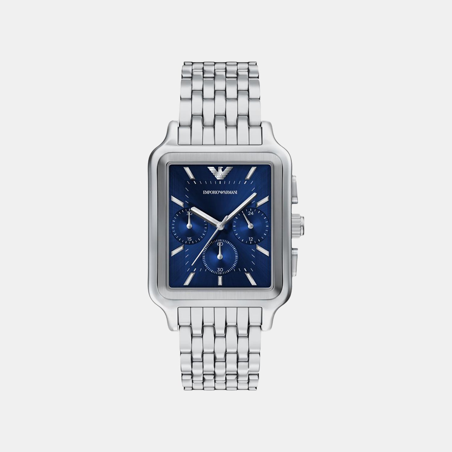 Men Quartz Blue Dial Multi-Function Stainless Steel Watch AR11750