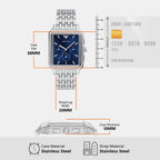 Men Quartz Blue Dial Multi-Function Stainless Steel Watch AR11750