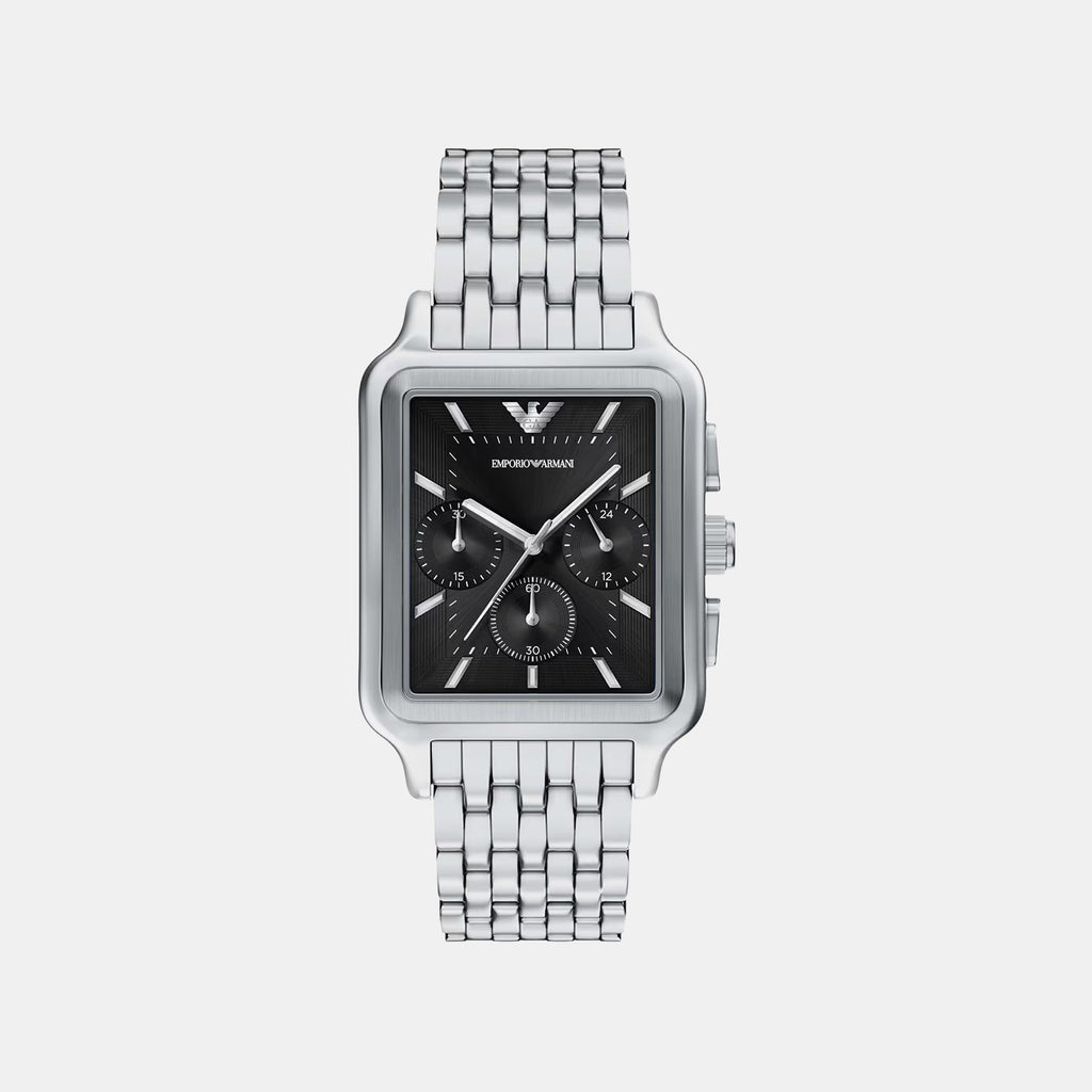 Men Quartz Black Dial Chronograph Stainless Steel Watch AR11751