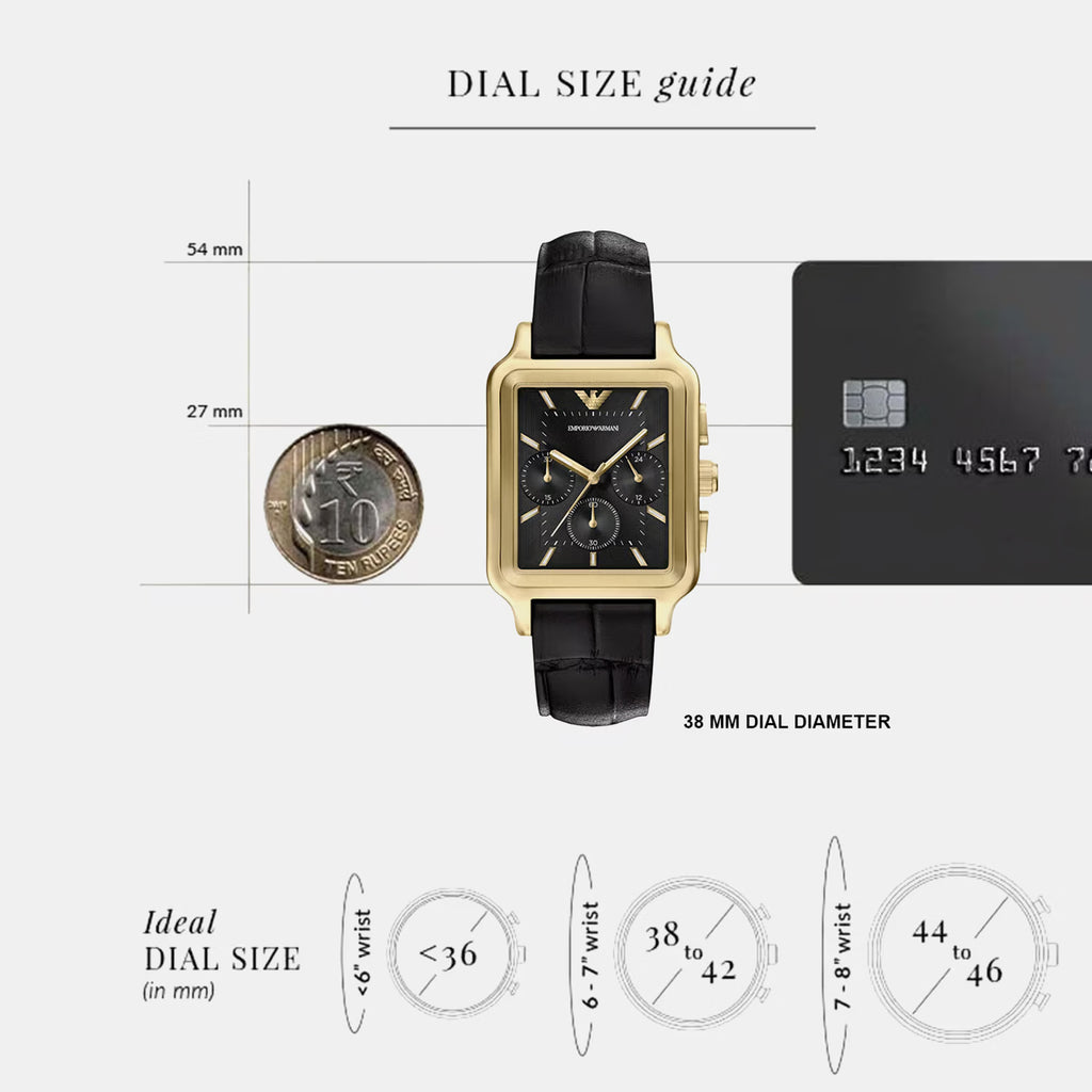 Men Quartz Black Dial Analog Leather Watch AR11753