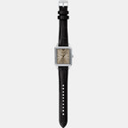 Men Quartz Beige Dial Analog Leather Watch AR11756