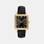 Men Quartz Black Dial Analog Leather Watch AR11757