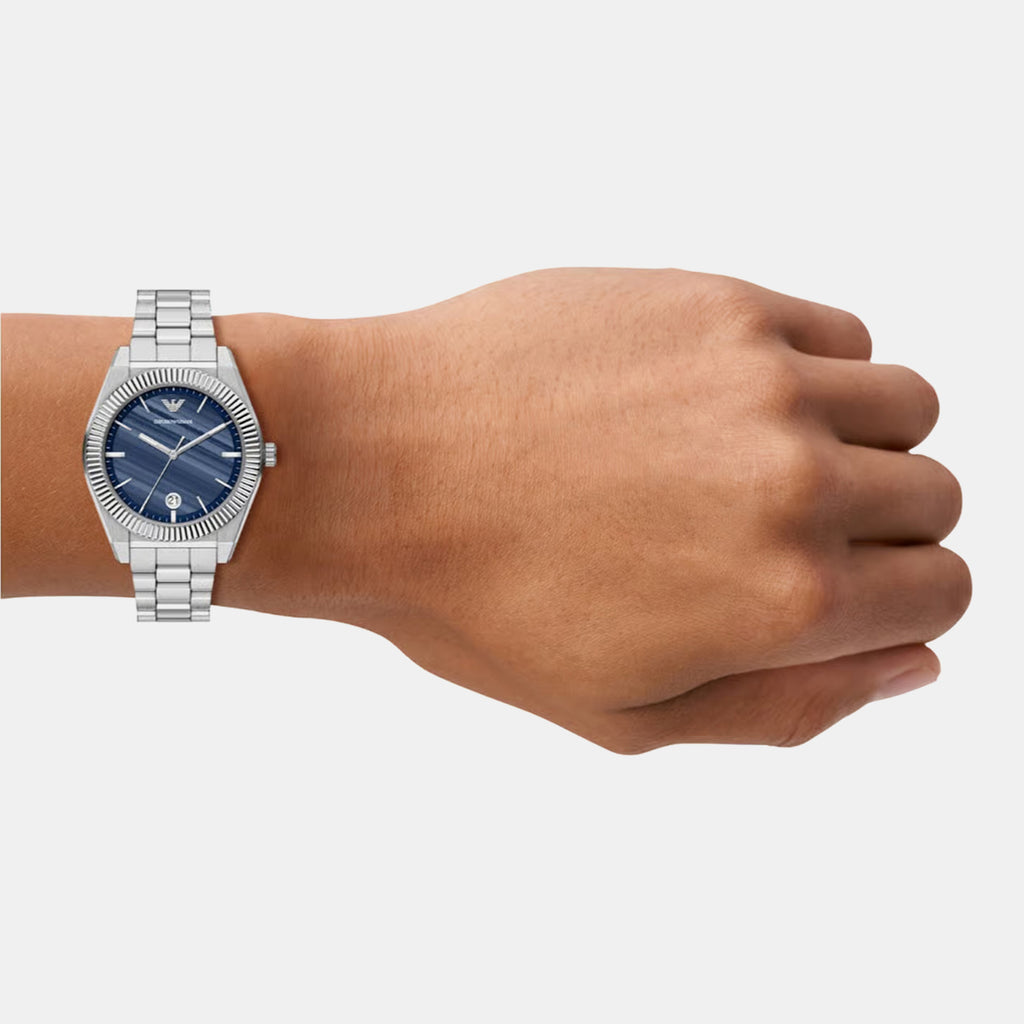 Unisex Quartz Blue Dial Analog Stainless Steel Watch AR11758