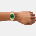 Unisex Quartz Green Dial Analog Stainless Steel Watch AR11759