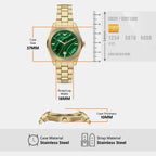 Unisex Quartz Green Dial Analog Stainless Steel Watch AR11759
