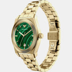 Unisex Quartz Green Dial Analog Stainless Steel Watch AR11759