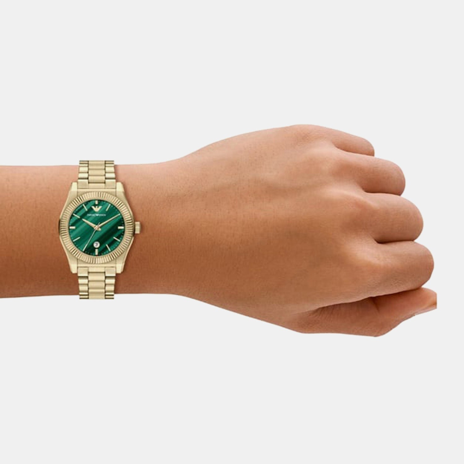 Women Quartz Green Dial Analog Stainless Steel Watch AR11761