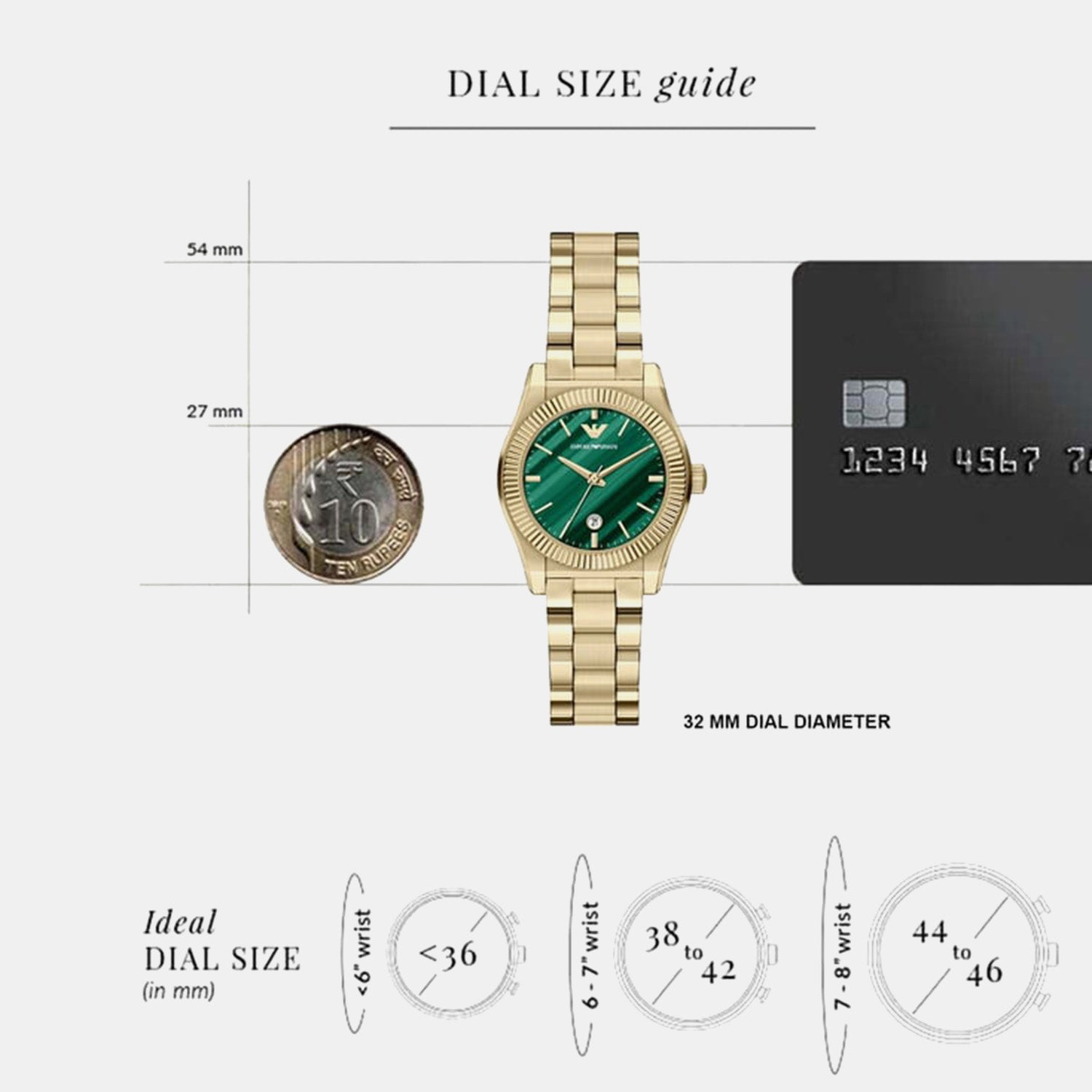 Women Quartz Green Dial Analog Stainless Steel Watch AR11761