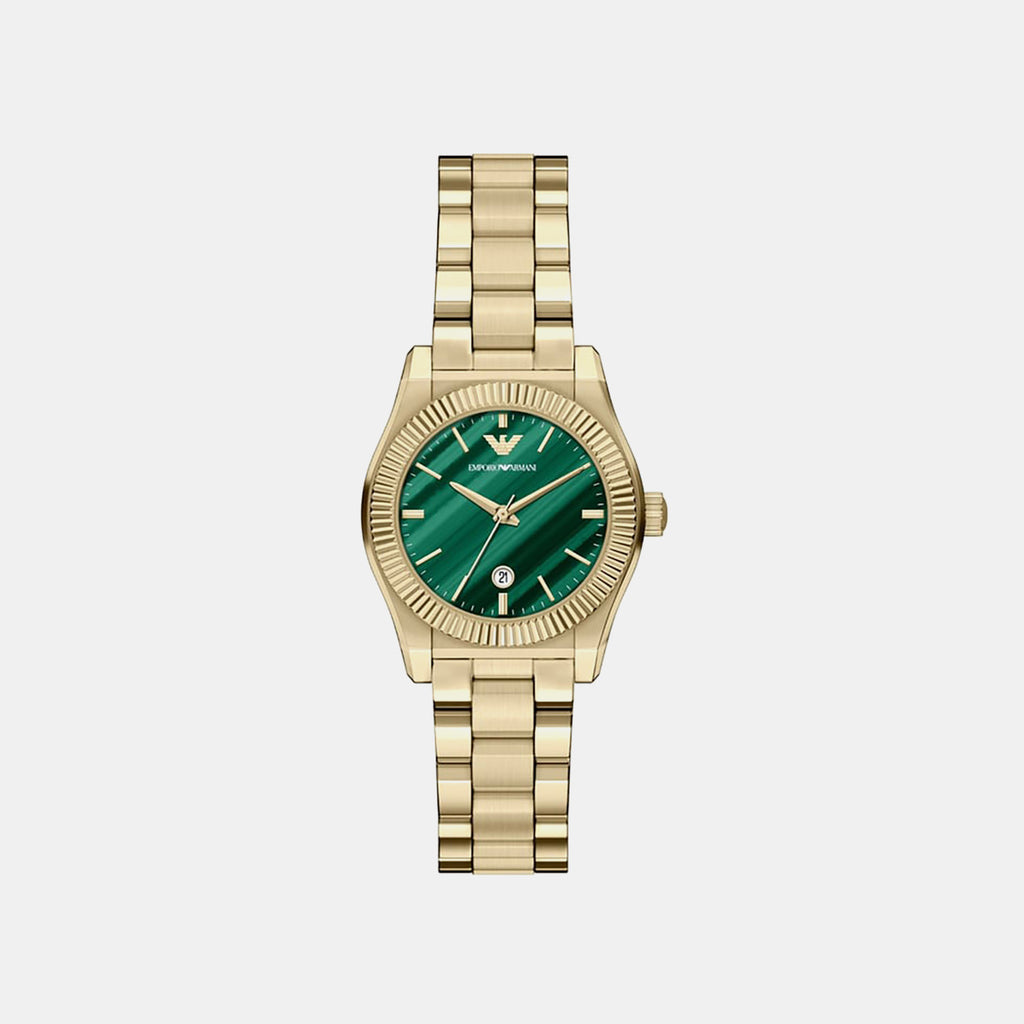 Women Quartz Green Dial Analog Stainless Steel Watch AR11761