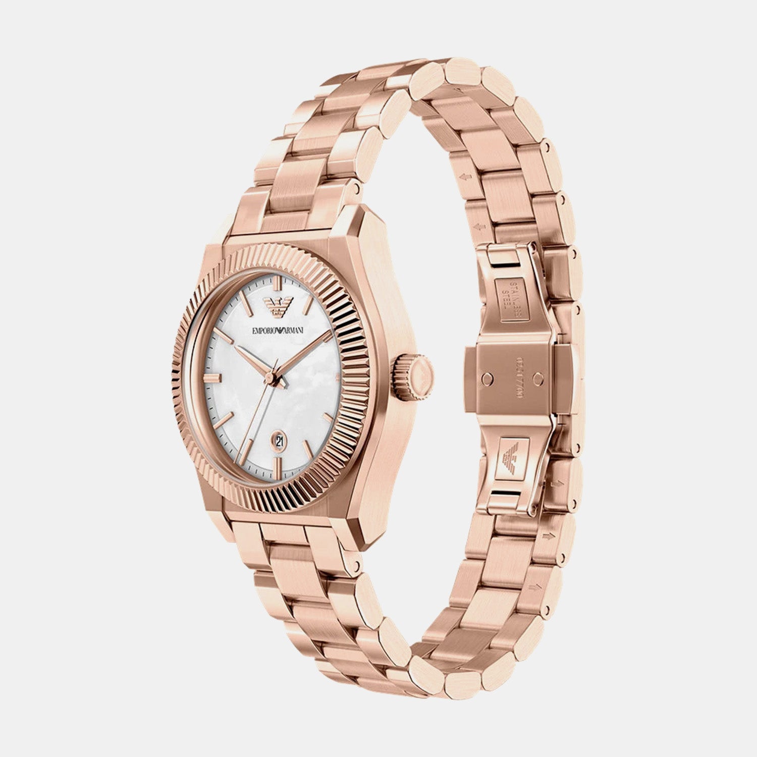 Women Quartz Mother Of Pearl Dial Analog Stainless Steel Watch AR11762