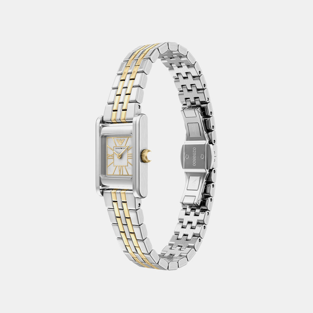 Women Quartz White Dial Analog Stainless Steel Watch AR11763