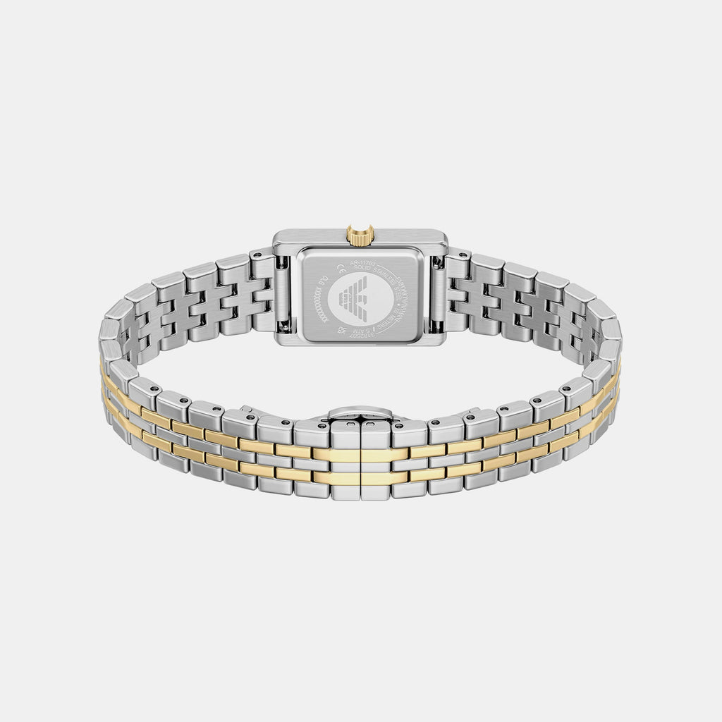 Women Quartz White Dial Analog Stainless Steel Watch AR11763