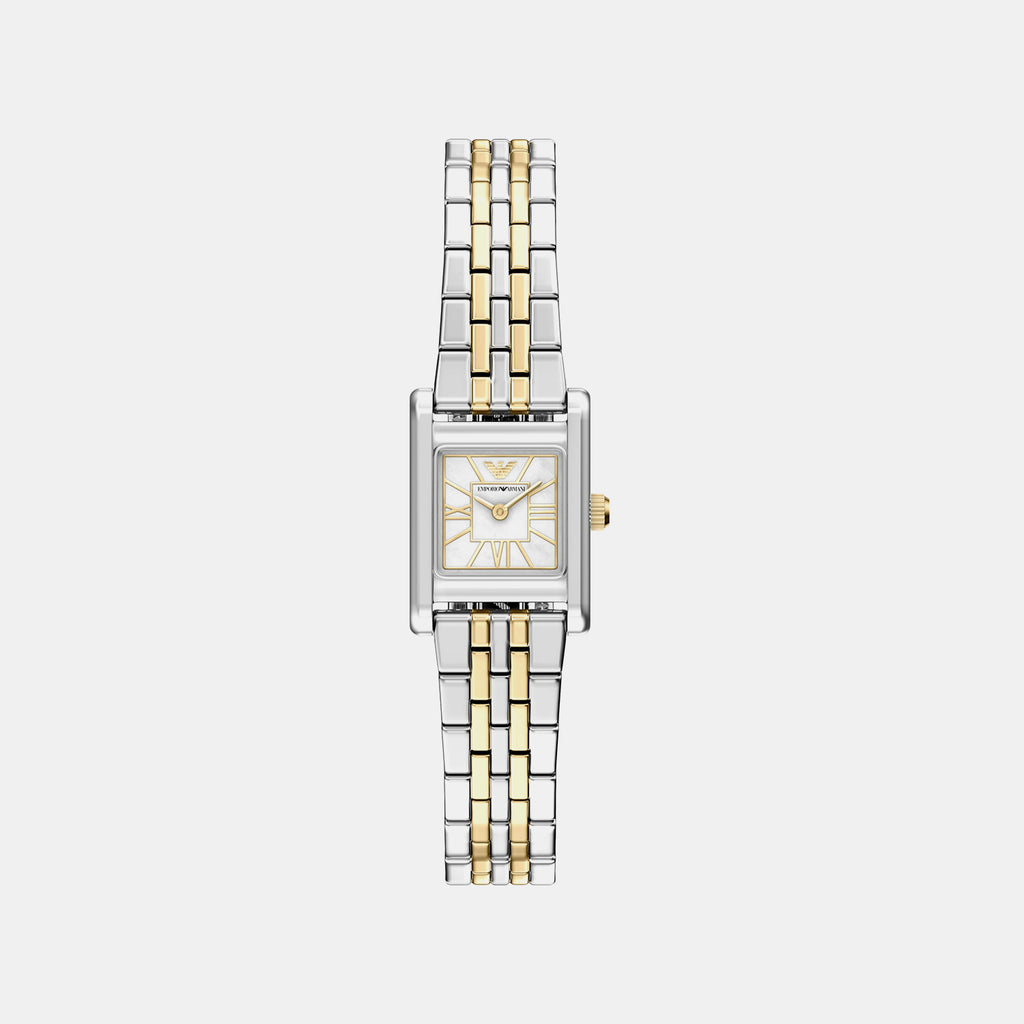 Women Quartz White Dial Analog Stainless Steel Watch AR11763