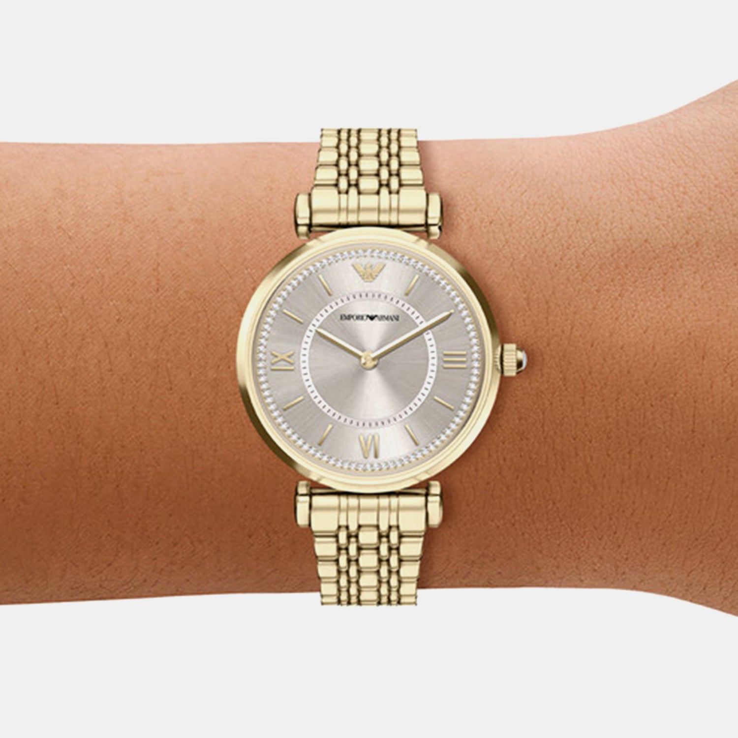 Women Quartz Silver Dial Analog Stainless Steel Watch AR11766