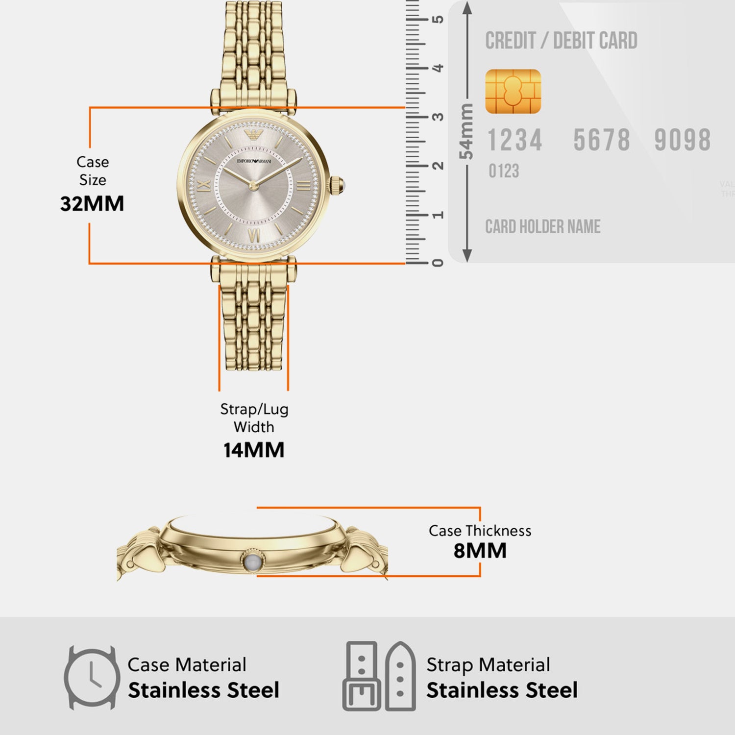 Women Quartz Silver Dial Analog Stainless Steel Watch AR11766