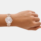 Women Quartz Pink Dial Analog Stainless Steel Watch AR11767