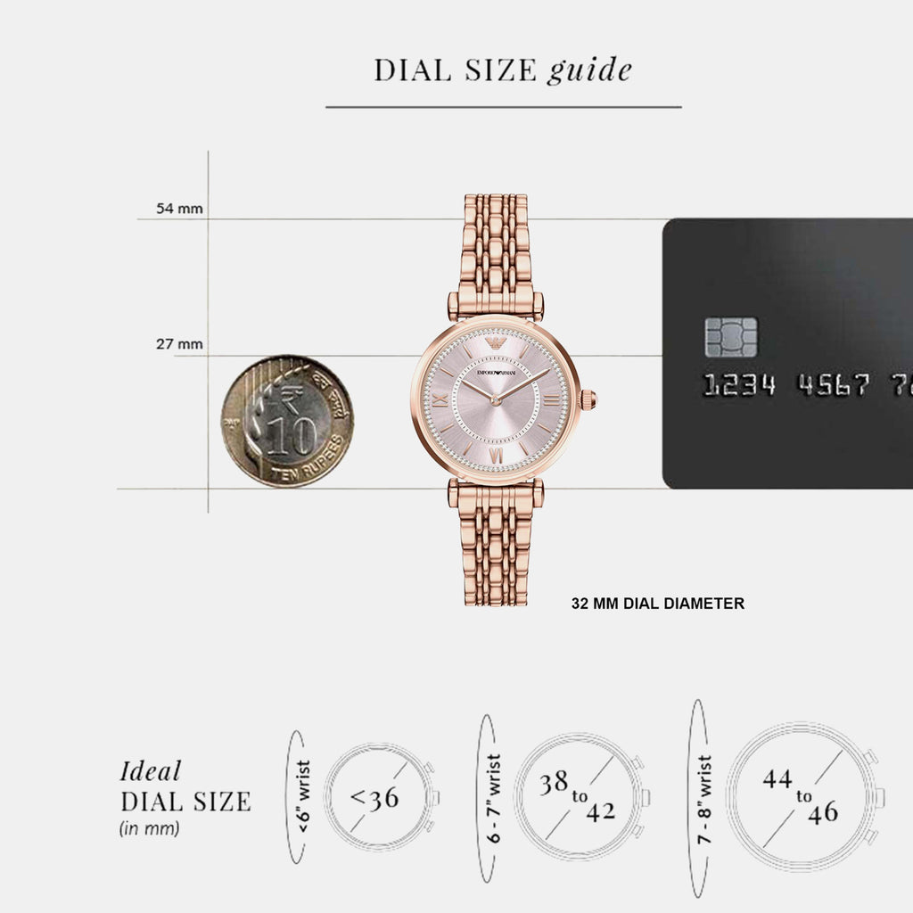 Women Quartz Pink Dial Analog Stainless Steel Watch AR11767