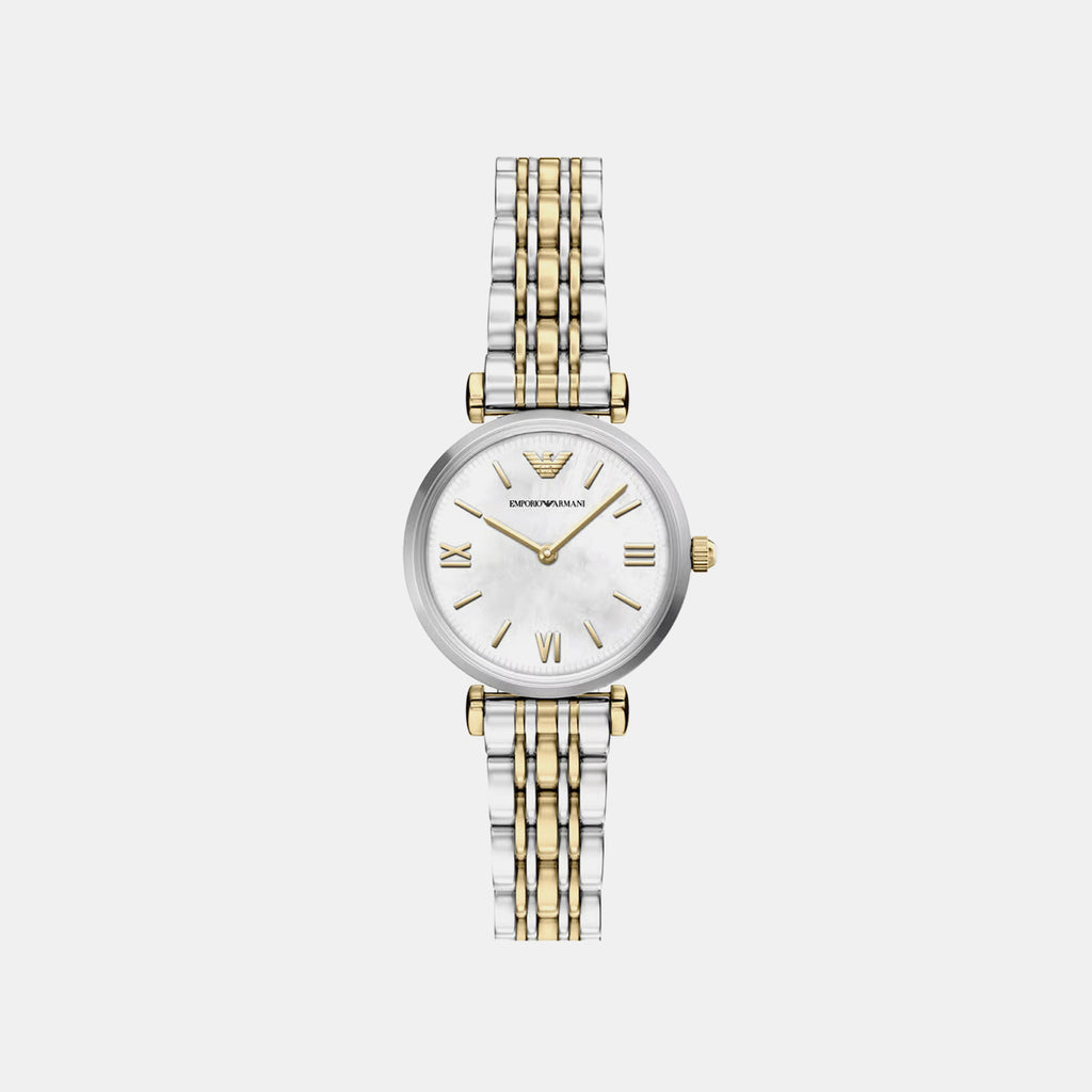 Women Quartz Mother Of Pearl Dial Analog Stainless Steel Watch AR11769