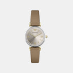 Women Quartz Silver Dial Analog Leather Watch AR11770